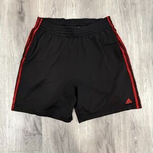 Adidas Y2K 3-Stripes Shorts Men's M Black Red Athletic Retro Style
